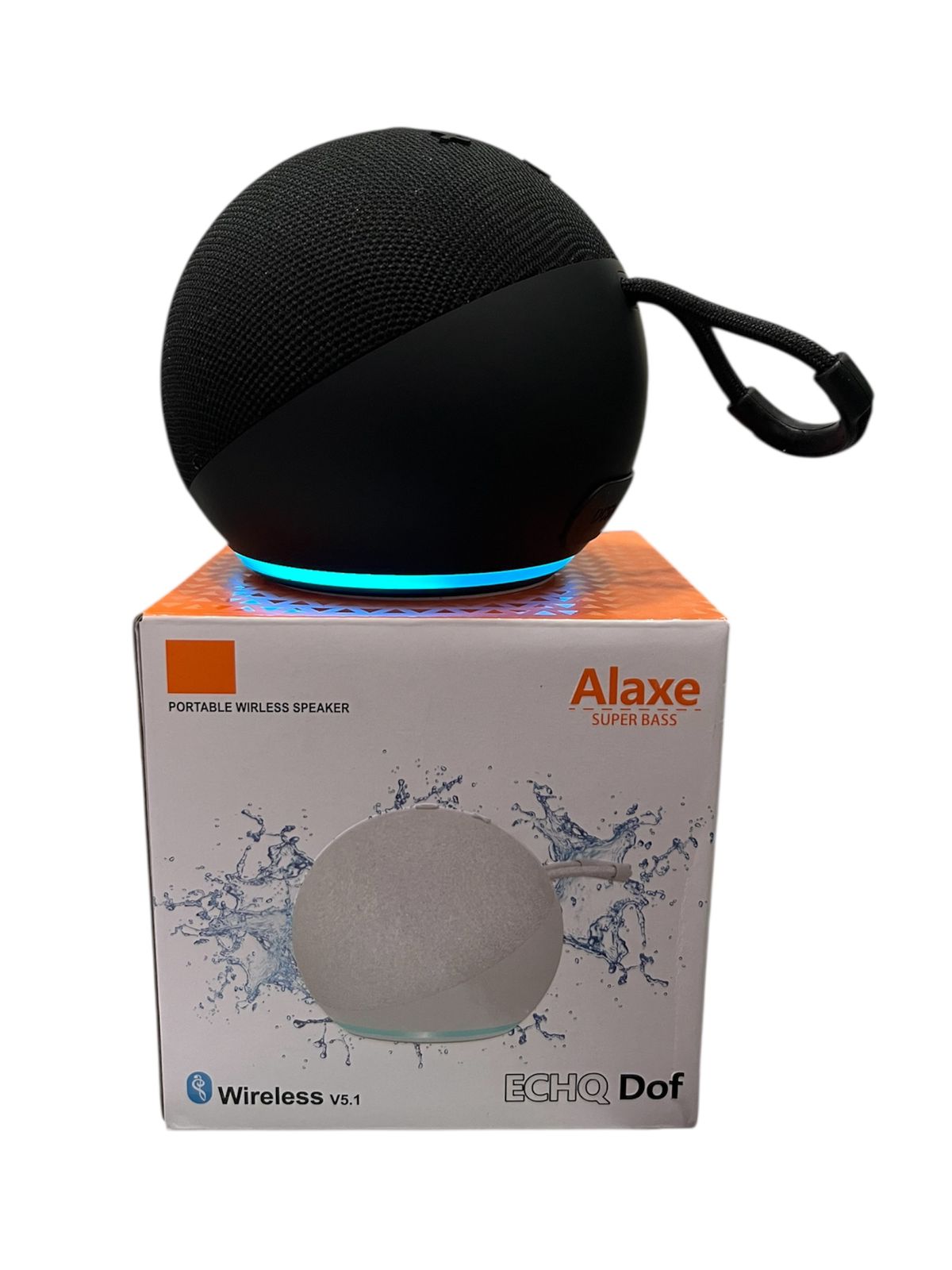Parlante Portatil Alaxe Super Bass sonido 360° - Compacto, Bluetooth, FM, luces LED