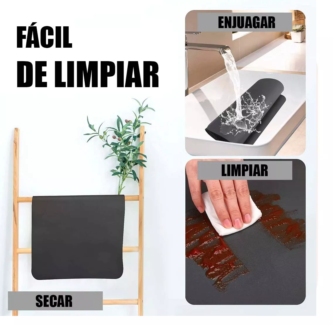 Tapete absorbente para cocina – Antideslizante, lavable y súper absorbente
