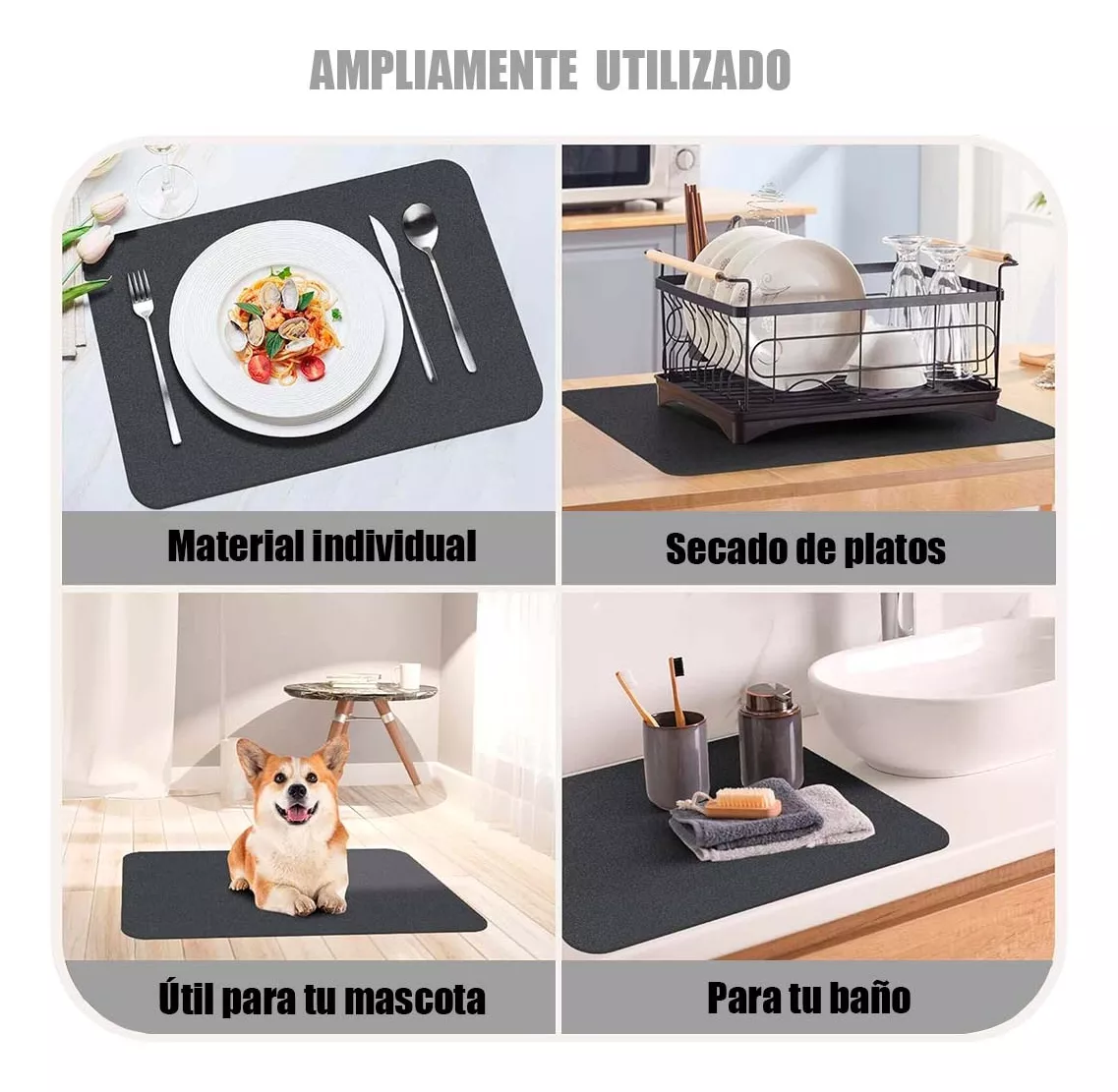Tapete absorbente para cocina – Antideslizante, lavable y súper absorbente